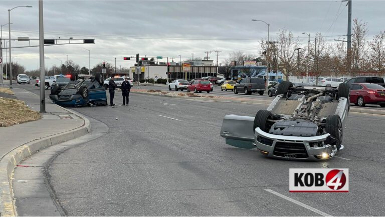 Police Investigate Two Vehicle Flip In Se Albuquerque