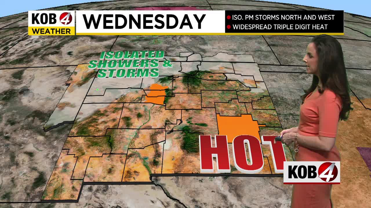 Kira Miner: Heat advisories and isolated storms Wednesday