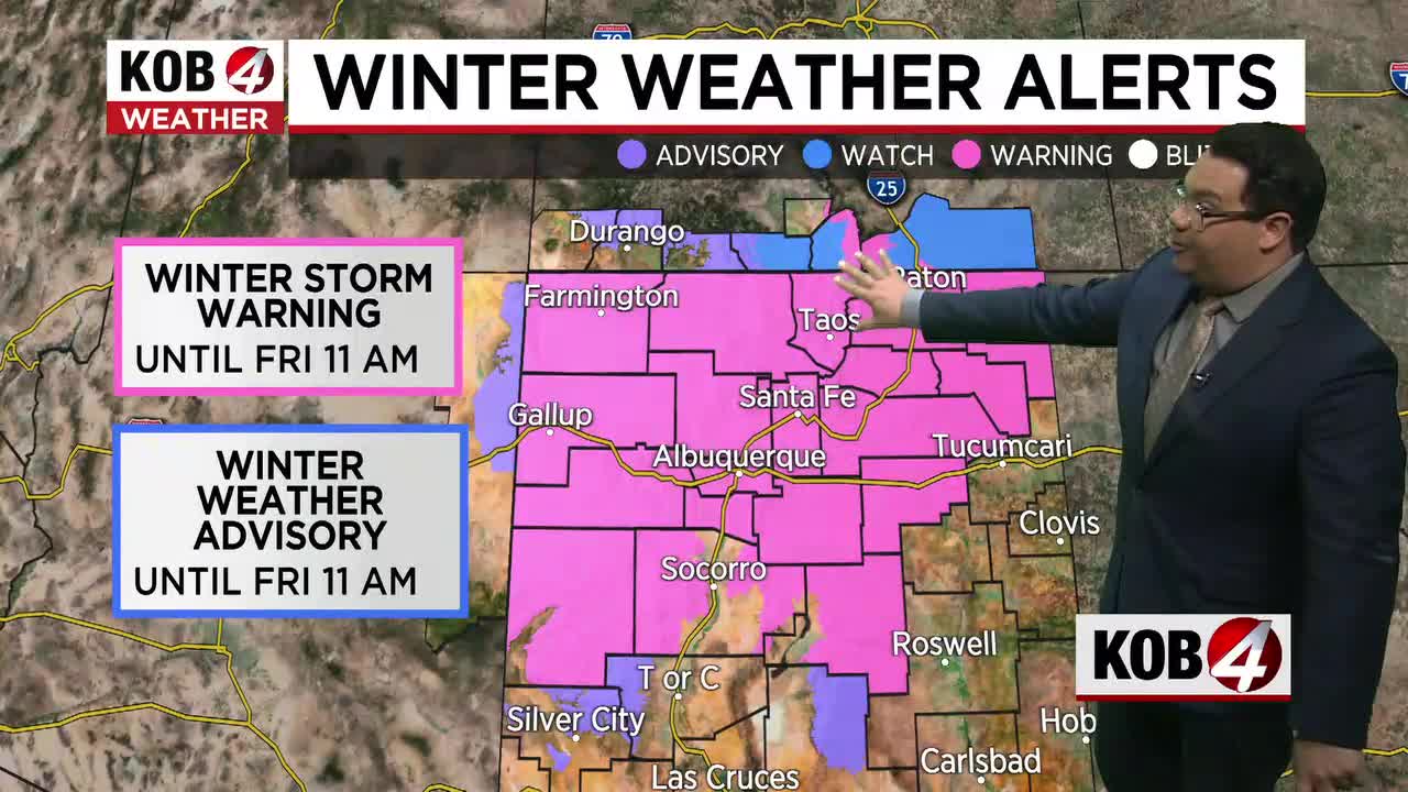 Winter storm brings snow, rain and cold to New Mexico